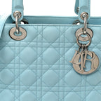 Lambskin Cannage Medium Lady Dior Light Blue