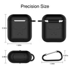 Airpod 2019 Protective Case, Precision Size, 3mm Skin, 360 Protection, Metal Keychain Hook