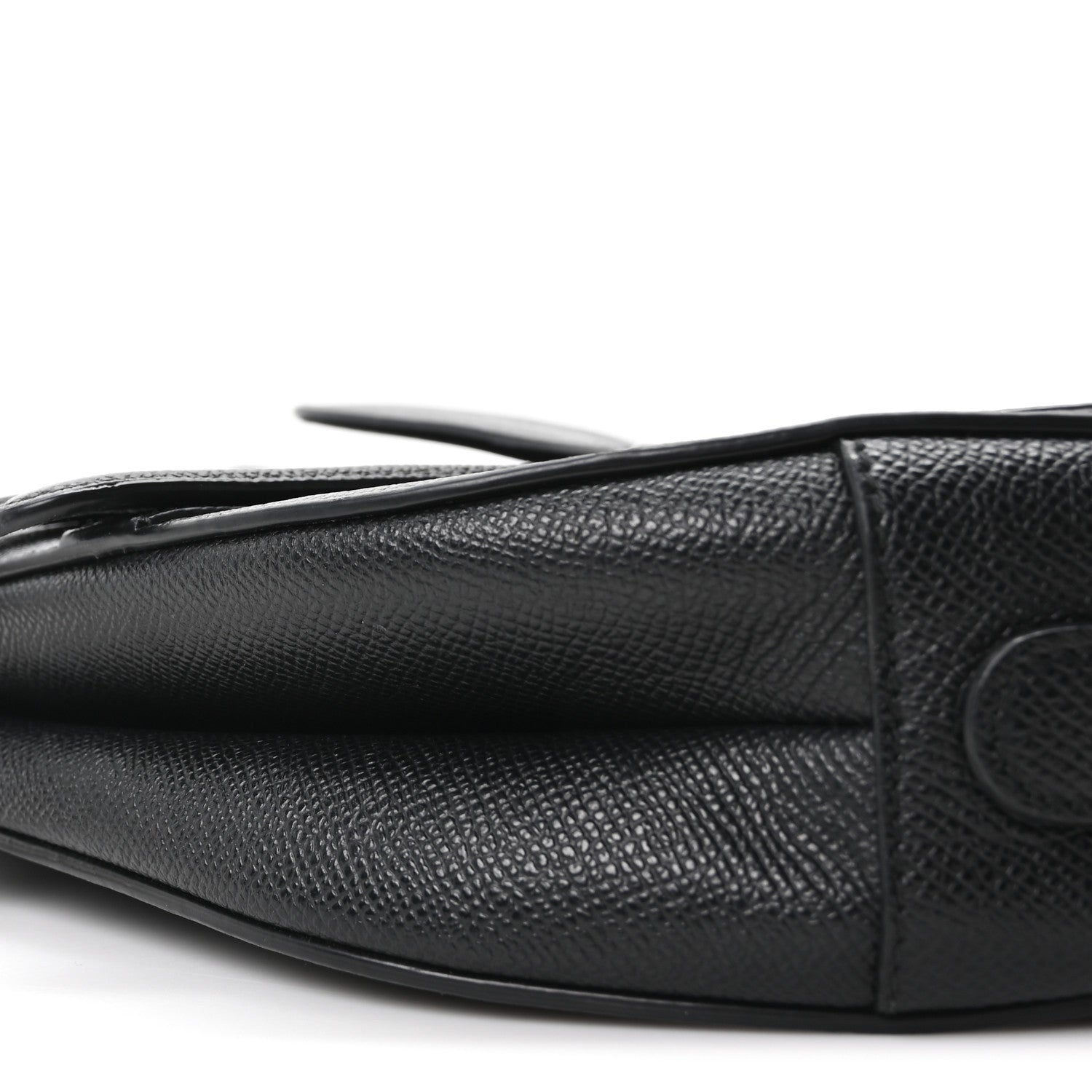 Grained Calfskin Saddle Bag Black