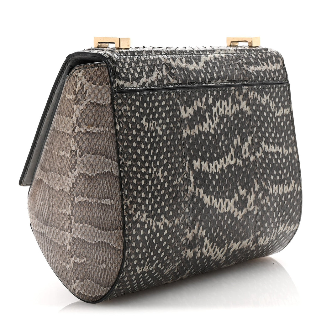 Elaphe Mini Pandora Box Crossbody Bag Beige
