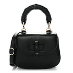 Boarded Dyana Lux Calfskin Web Monochrome Mini Bamboo 1947 Top Handle Bag Black