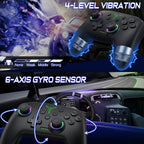 Q218 Wireless Game Controller for Nintendo Switch, OLED, Lite, Android, iOS, and PC with Programmable Features, Turbo Functionality, and 6-Axis Gyroscope