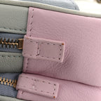 Goatskin Quilted Waist Bag Green Blue Pink