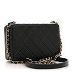 Lambskin Quilted Coco Click Bag Black