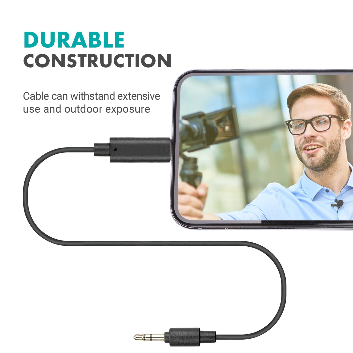 Movo IMA-4 TRS to Lightning Adapter - Compatible with iPhone and iOS Devices