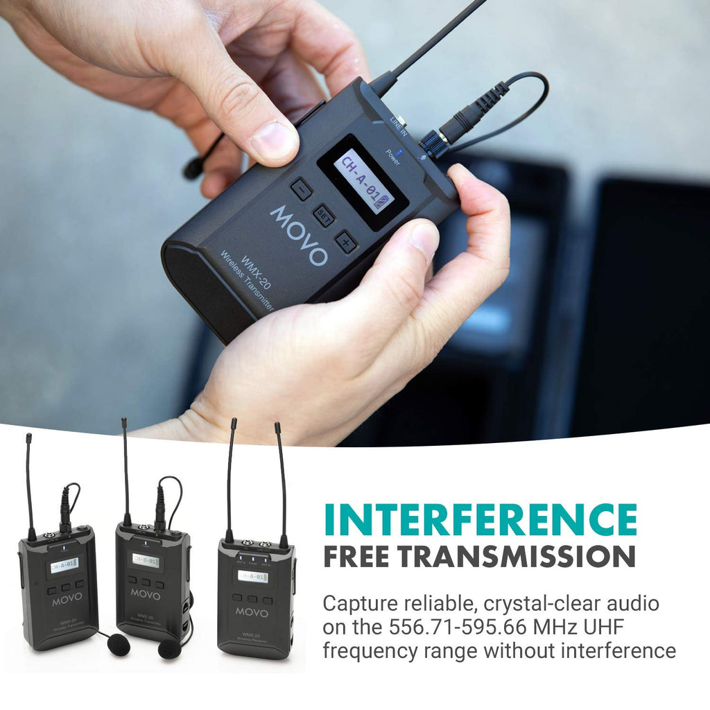 Movo WMX-20-DUO 48-Channel UHF Wireless Mic System