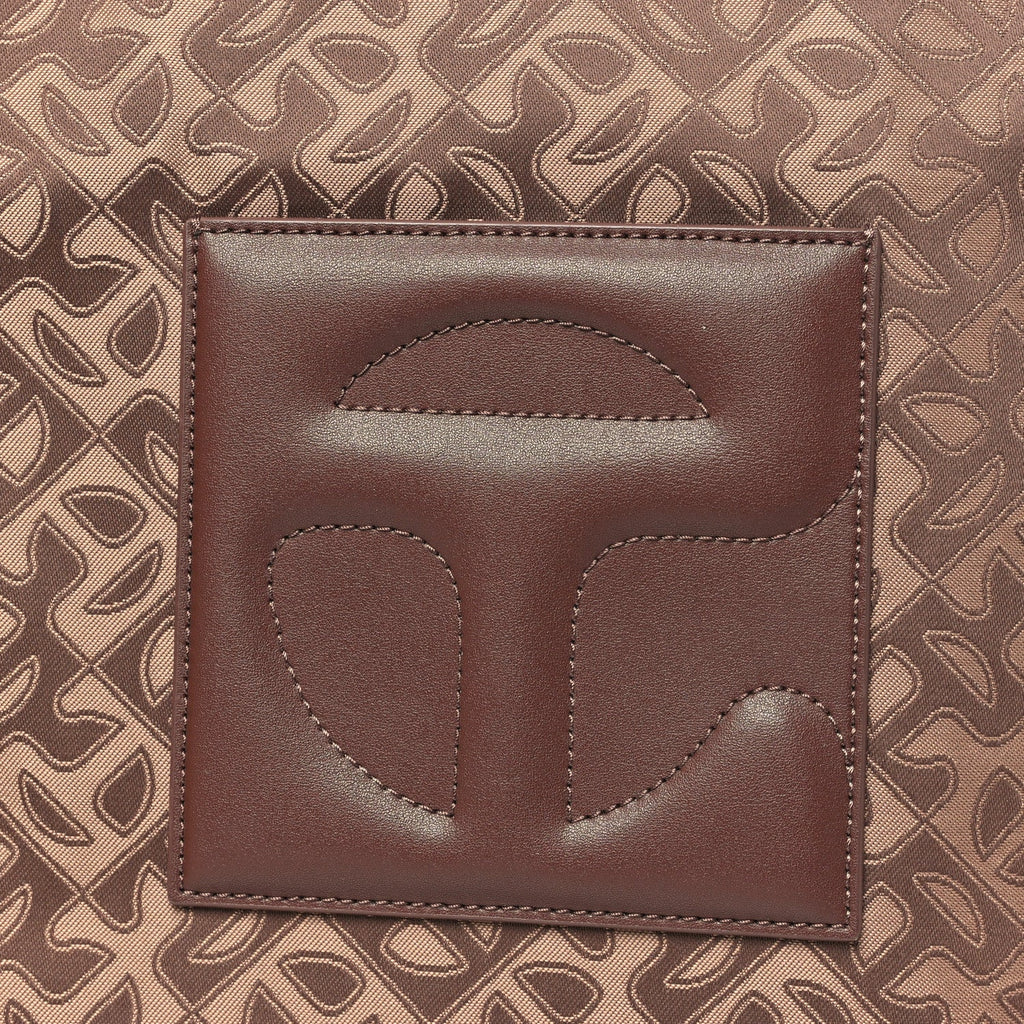 Monogram Jacquard Medium Shopping Bag Chocolate