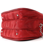 Iridescent Calfskin Quilted Relax CC Camera Case Red