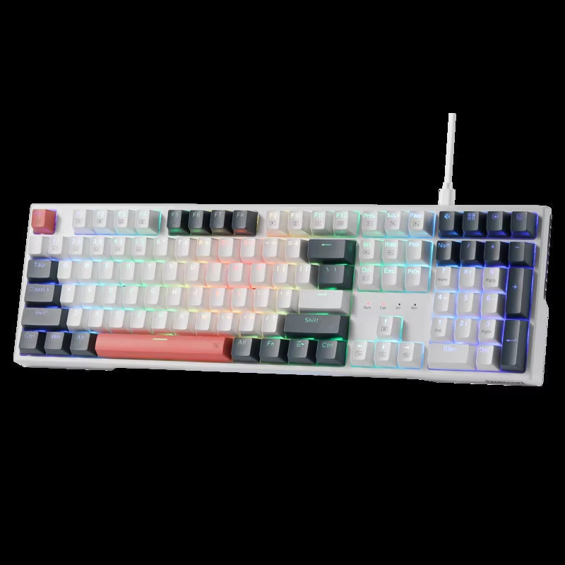 RGB Mechanical Gaming Keyboard - 108 Keys Wired with 4 Additional Hotkeys, Upgraded Hot-Swappable Red Switches