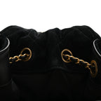Suede Quilted Medium Chanel 25 Handbag Black