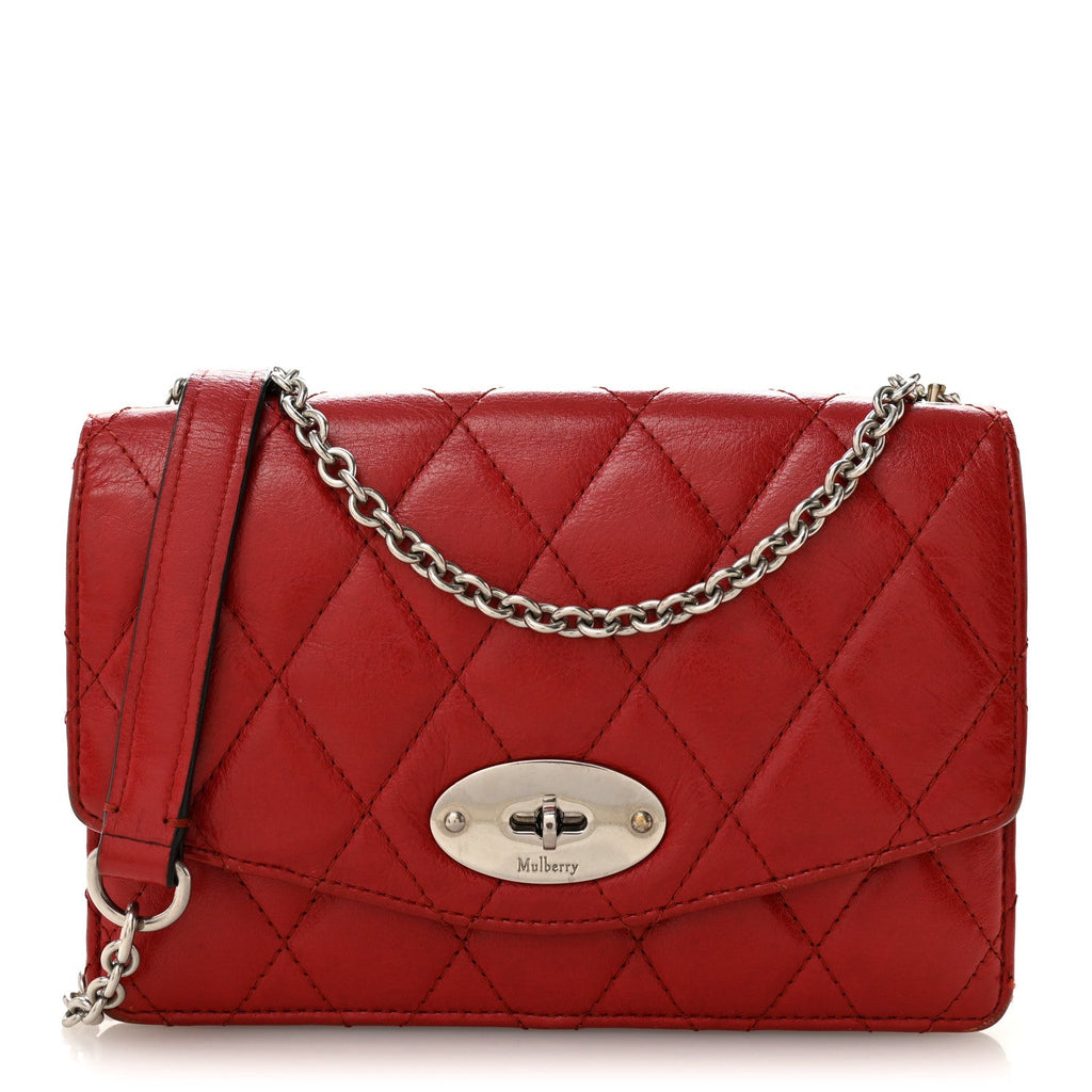 Shiny Buffalo Quilted Darley Shoulder Bag Red