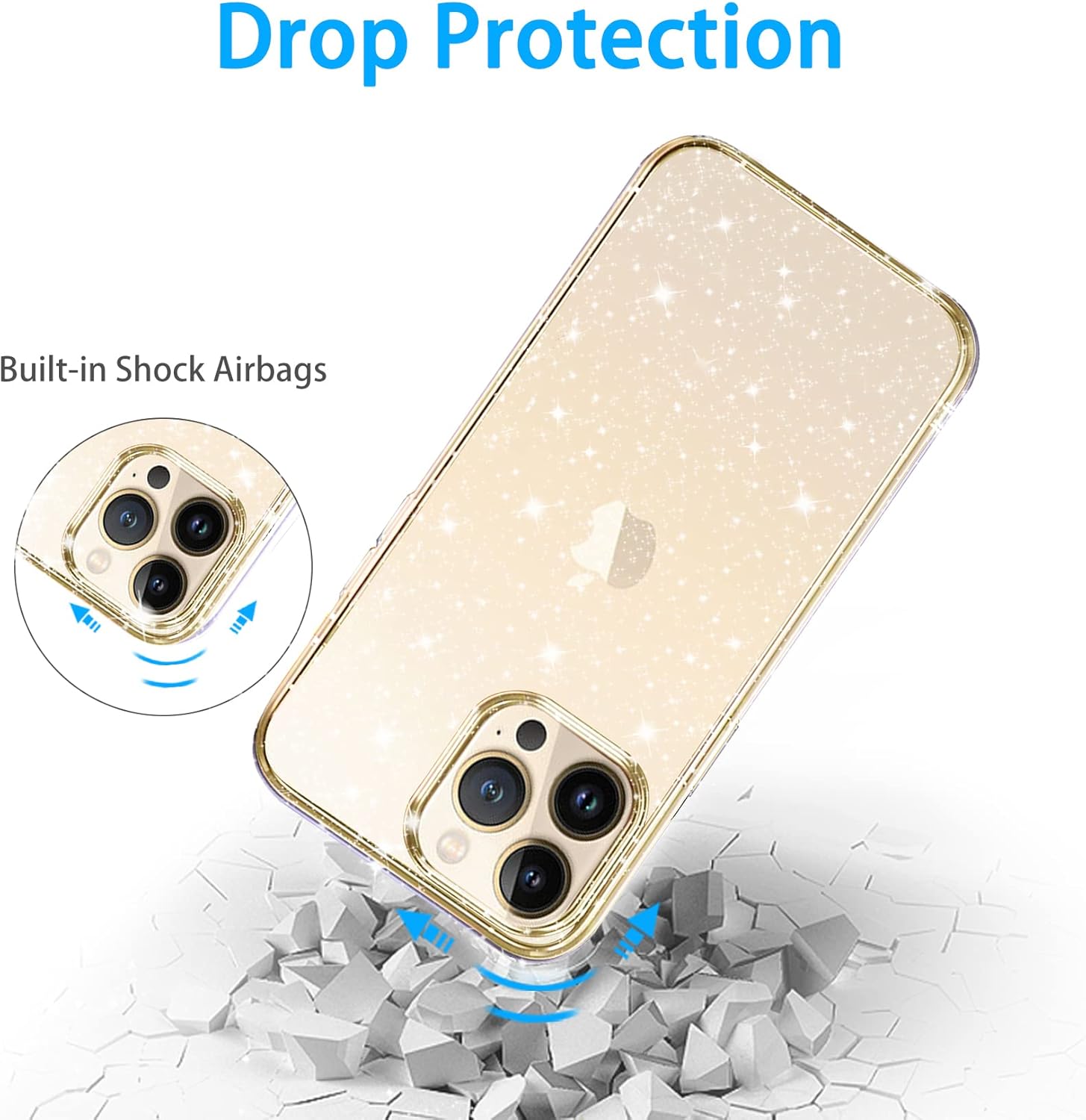 Entronix Case Compatible with iPhone 12 Pro Max - [Hard Back] Glitter Clear