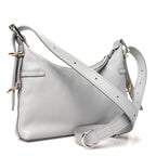 Tumbled Calfskin Mini Voyou Boyfriend Party Bag Light Grey
