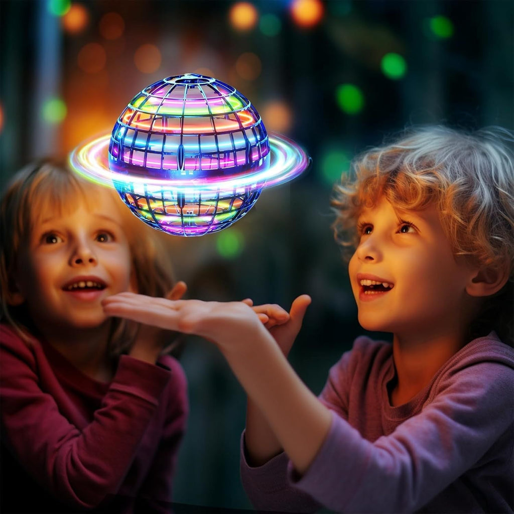 Flying Orb Ball (Blue) with Dazzling Lights, Magic Hover Spinner, Cool Boomerang Drone, Floating Cosmic Globe, Kids Toys Gifts for 6 7 8 9 10 Year Old Boys Girls