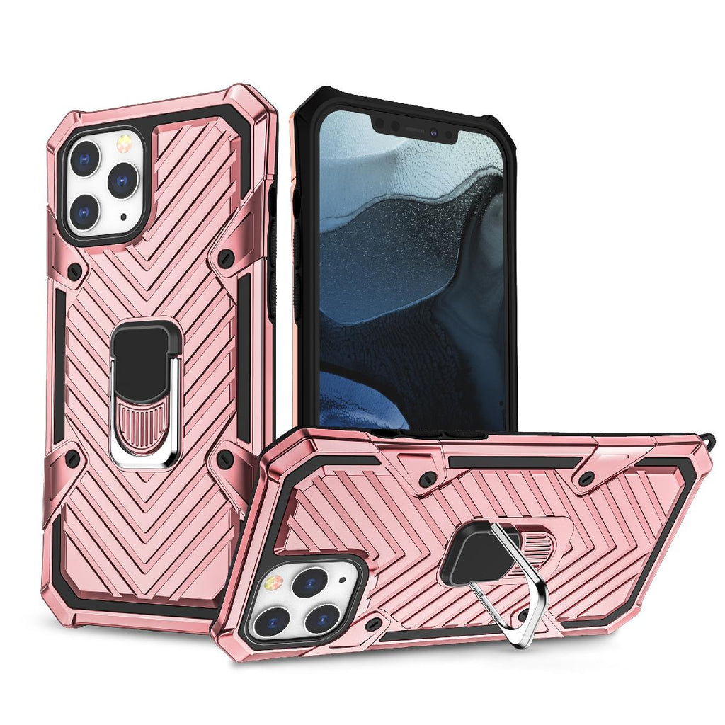 Iphone 12/ Iphone 12 Pro Kickstand Anti-Shock And Anti Falling Case In Rose Gold