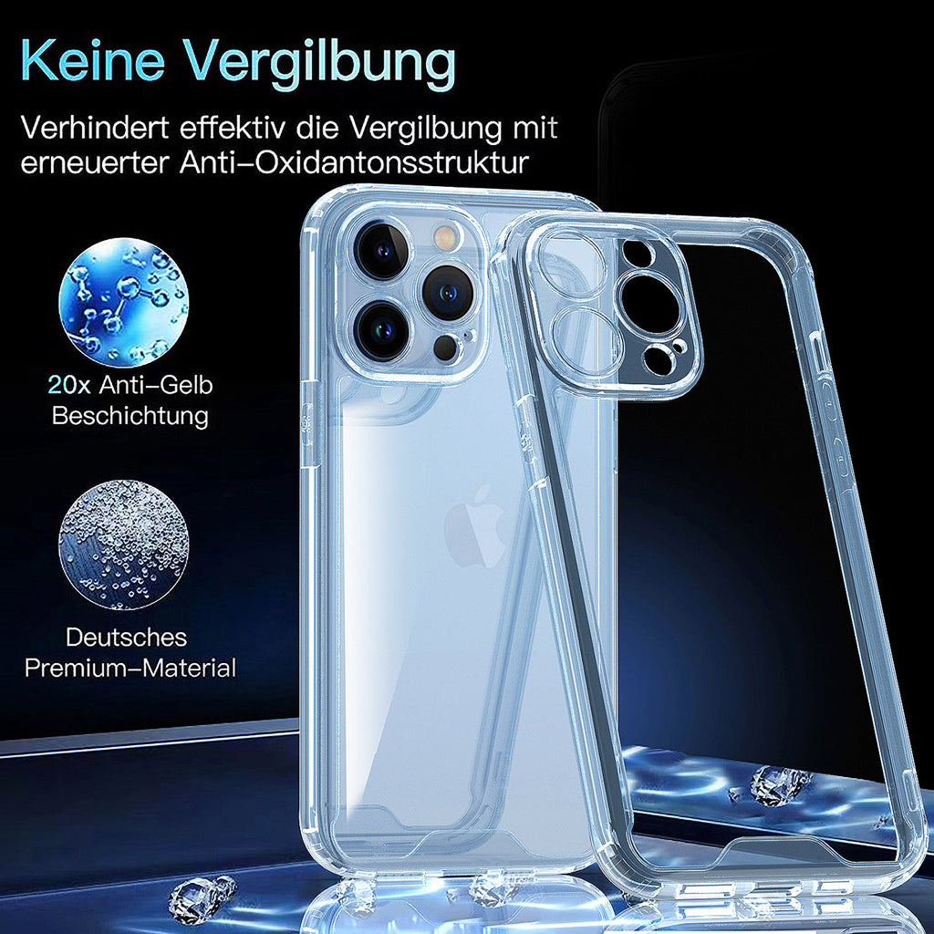 Reiko High Quality 2X Clean Pc And Tpu Bumper Case In Clear For Apple Iphone 14 Pro