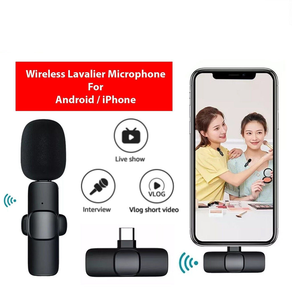 Lavalier Microphone Wireless Audio Video Recording Mini Mic For Android/iPhone - For iPhone
