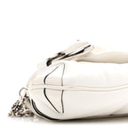 Nappa Vertical Matelasse Medium Maxi Horsebit Chain Shoulder Bag Mystic White