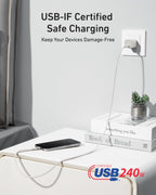 Anker Laptop Power Bank (25K, 165W, Built-In and Retractable Cables) and Anker USB-C to USB-C Cable (6 ft, 240W, Upcycled-Braided)