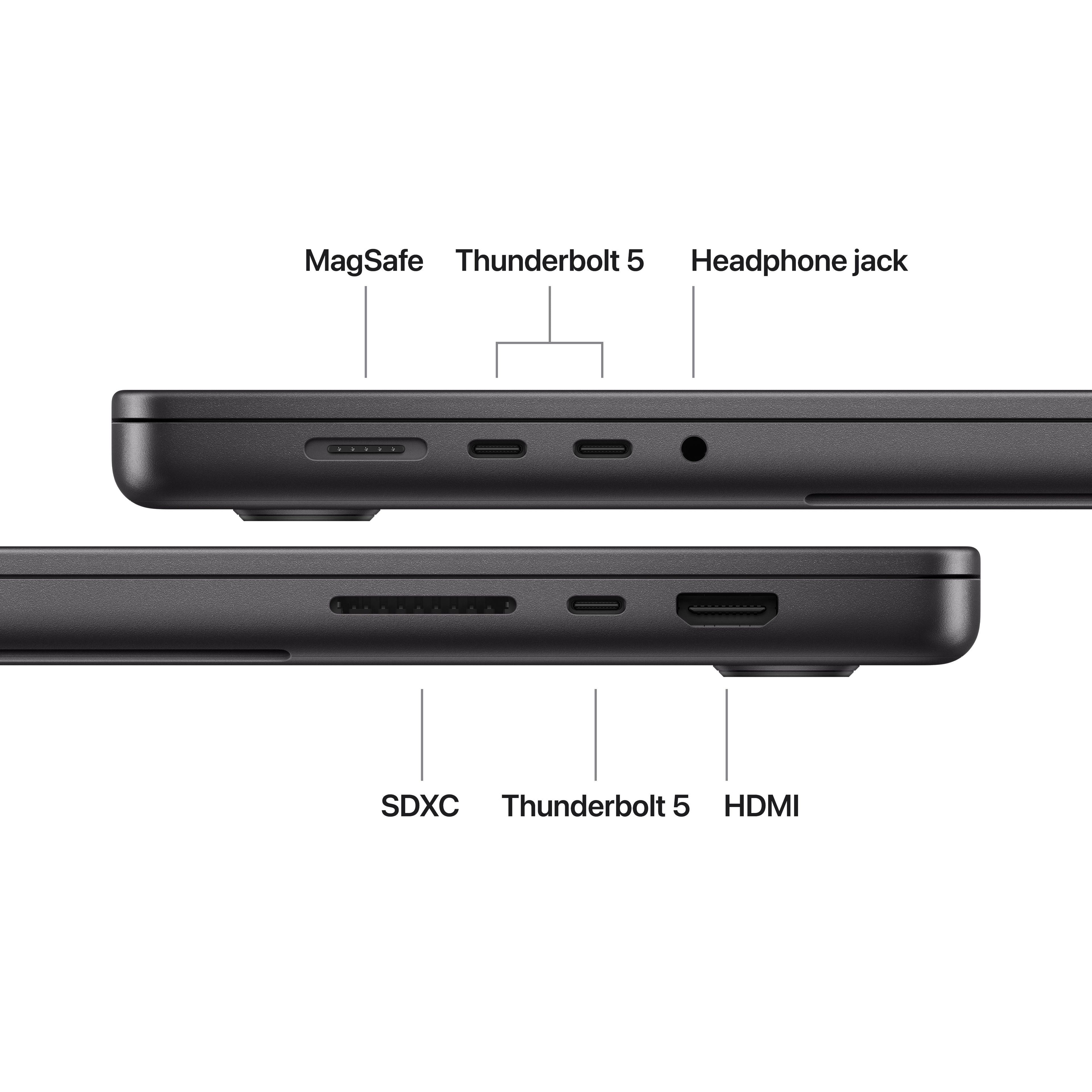 16-Zoll MacBook Pro mit M5 Pro oder Max – Standard Display – Space Schwarz