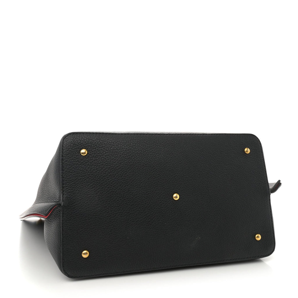 Grainy Calfskin VLogo Escape Hobo Bag Black