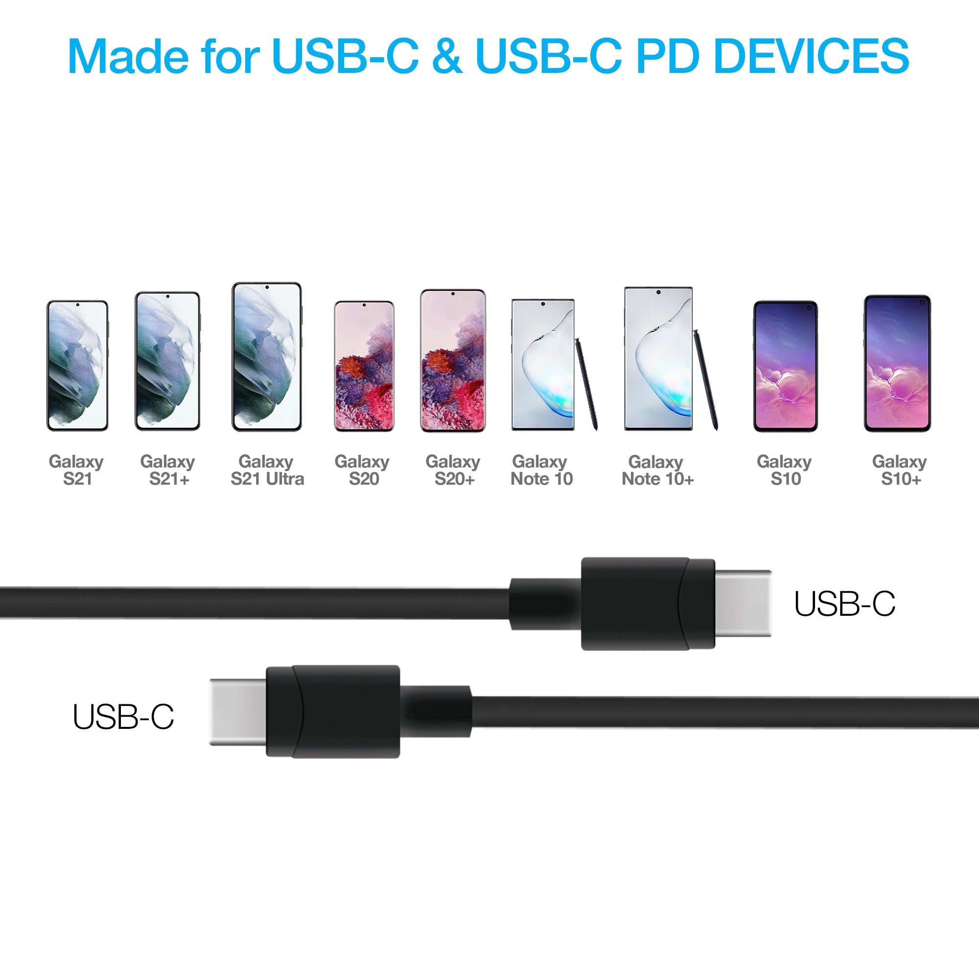 20W PD Wall Charger + USB-C to USB-C 4ft Cable