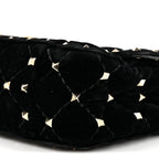 Velvet Small Rockstud Spike Shoulder Bag Black