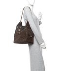 Suede Quilted Medium Chanel 25 Handbag Dark Brown