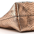 Metallic Snakeskin Small T Tote Gold