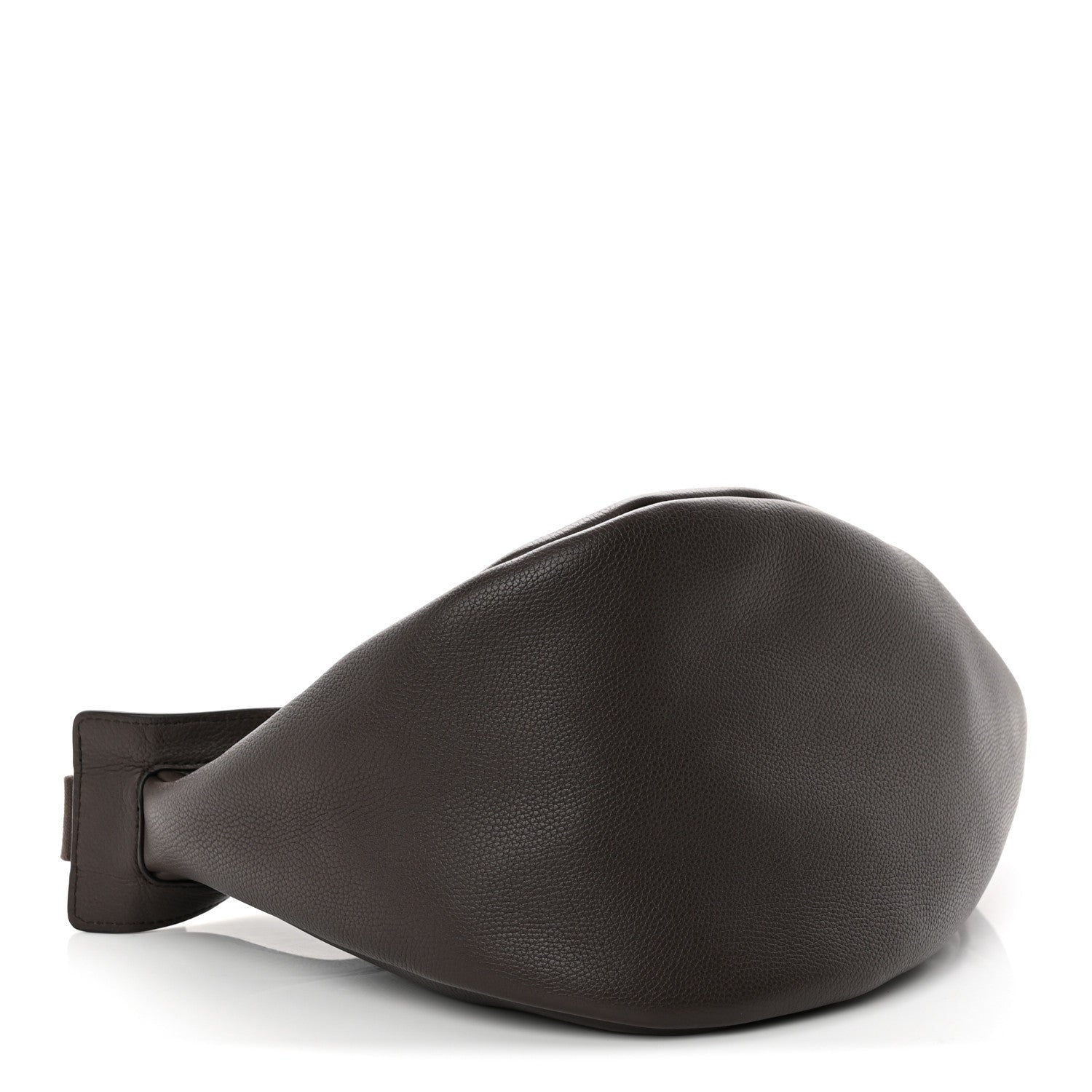 Grained Calfskin Large Slouchy Banana Bag Brunette