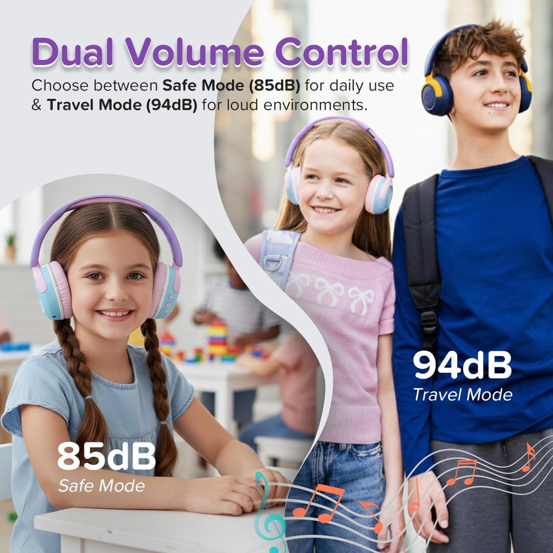 myFirst CareBuds Max - Wireless Headphones for Kids (Cotton Candy)