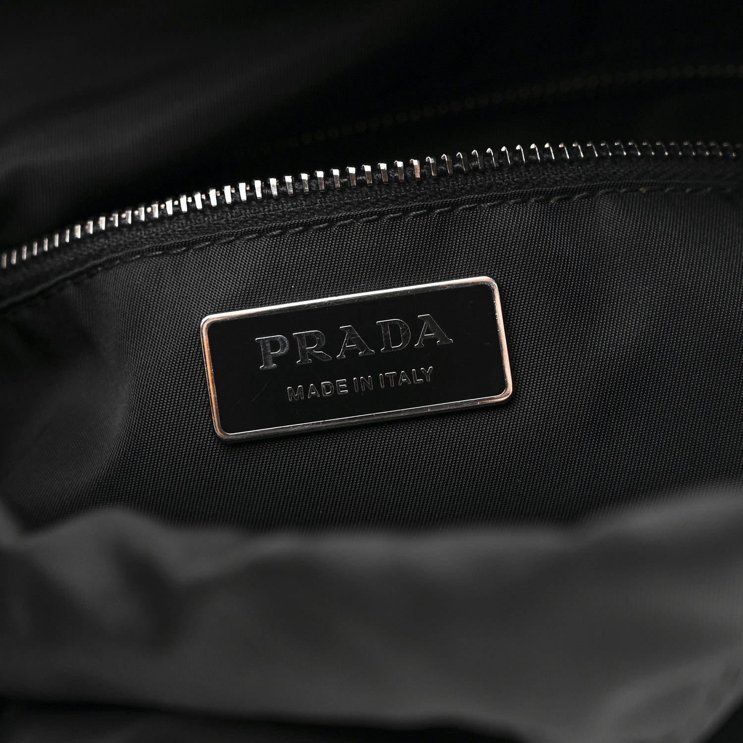 Tessuto Nylon Passama Embroidered Bag Black