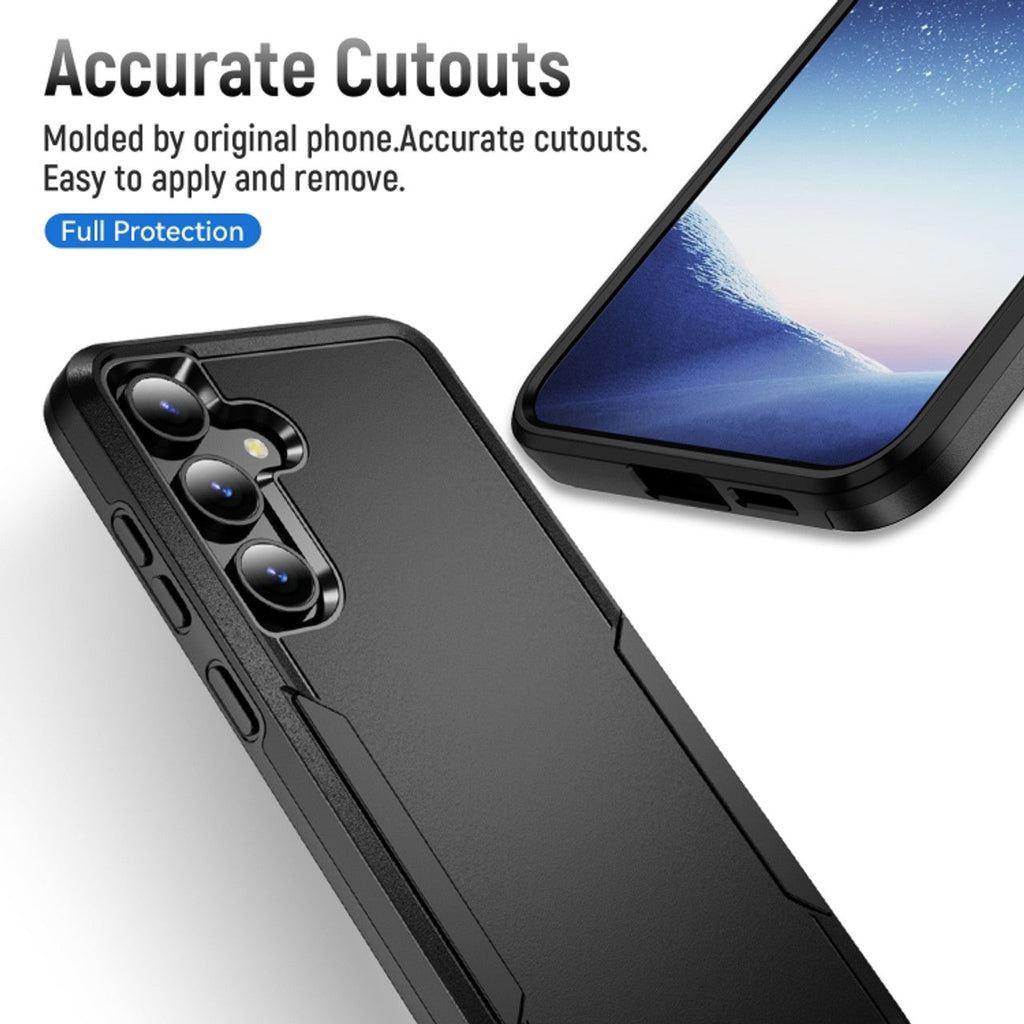 Entronix Bundle Compatible with Galaxy A15 - Soft-Touch Dual-Layer Case & 2 Clear Screen Protectors