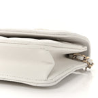 Caviar Quilted Enamel Coco Casino Wallet On Chain WOC White