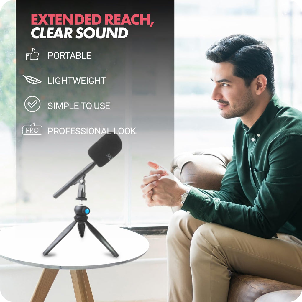 Movo HMT-2 Tabletop Tripod Microphone Stand