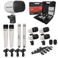 Drum Microphone Kit 9Pc All Metal Drummer Mics Tom/Snare & Cymbals Wired Instrument Drums Set
