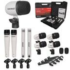 Drum Microphone Kit 9Pc All Metal Drummer Mics Tom/Snare & Cymbals Wired Instrument Drums Set
