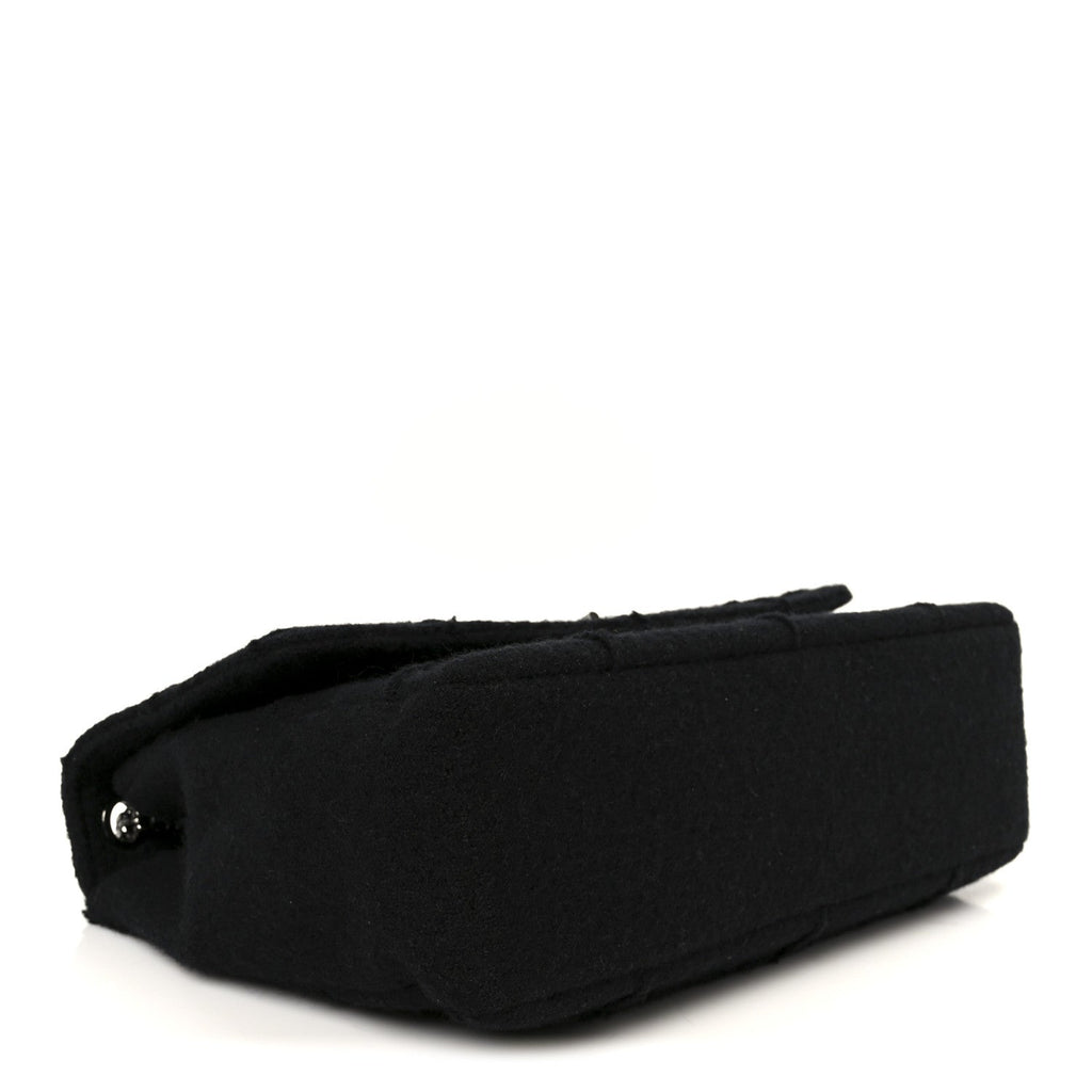 Wool Jumbo Chocolate Bar Mademoiselle Flap Black