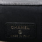 Caviar Quilted Mini Vanity Case With Chain Black
