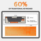 RK68 Wireless 60% Mechanical Keyboard with Bluetooth 5.0 and 2.4GHz Dual Mode Receiver, 68-Key Hot-Swappable Gaming Keyboard Red Switch
