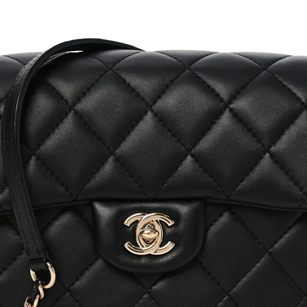 Lambskin Quilted Small My Precious Flap Black