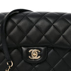 Lambskin Quilted Small My Precious Flap Black