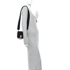 Canvas Woven Embroidered Small 4G Bag With Chain Black