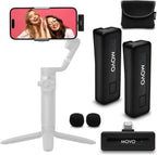 Movo Wireless Mini DI Duo Ultra Compact Wireless Lavalier Microphones for iPhone