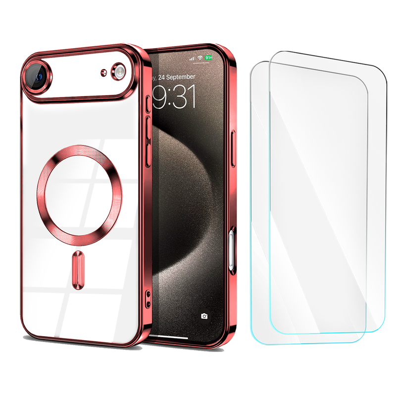 Entronix Bundle Compatible with iPhone 17 Air - [Magnetic] Luxury Glossy Case & 2 Clear Screen Protectors
