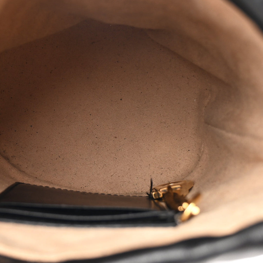 Calfskin Matelasse Mini GG Marmont 2.0 Bucket Bag Black