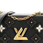 Epi Flowers Twist Shoulder Bag MM Black
