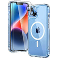 Entronix Bundle Compatible with iPhone 15 - [Magnetic] Clear Case, 1 Clear Screen Protector & 1 Camera Lens Protectors