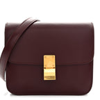 Box Calfskin Teen Classic Box Flap Bag Burgundy