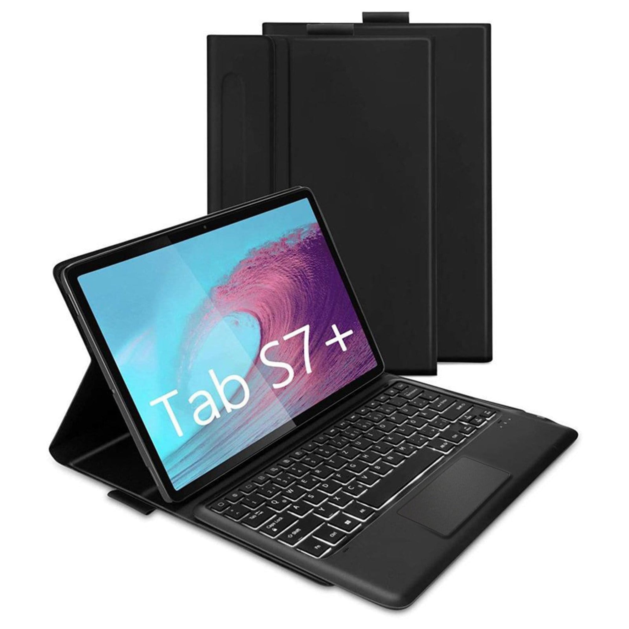 SAHARA - Navigate Series Keyboard Folio with Mouse Pad Case - Galaxy Tab S7 Plus and S7 FE